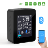 Анализатор качества воздуха 5 параметров CO2/HCHO/TVOC/RH/Temp c Bluetooth и приложением для Android