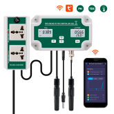 PH-W300 Контроллер - логгер pH/TDS/Temp c WIFI/Tuya с 2 розетками