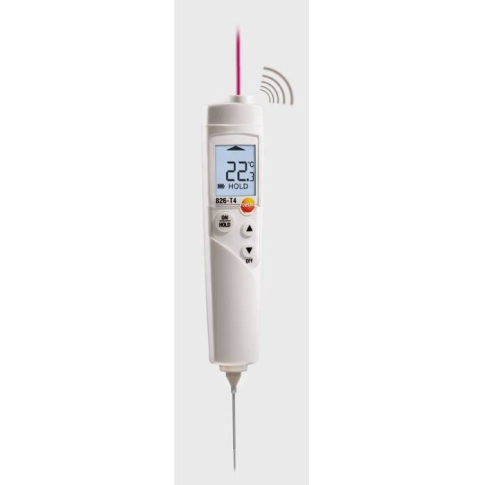 Testo 826-T4 Инфракрасный термометр с лазерным целеуказателем и проникающим пищевым зондом (оптика 6:1)