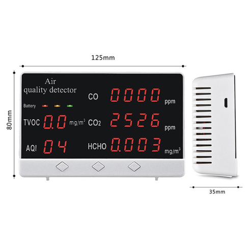 Анализатор качества воздуха 5 параметров CO/CO2/HCHO/TVOC/AQI