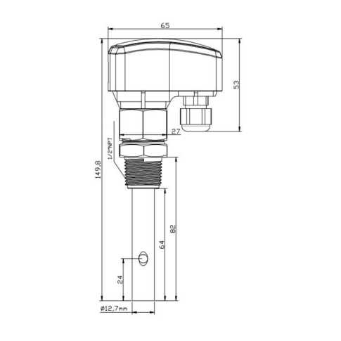 Create CD-222 Цифровой датчик электропроводности (ячейка 0.1см, 0.5-200мкСм, RS-485, 1/2