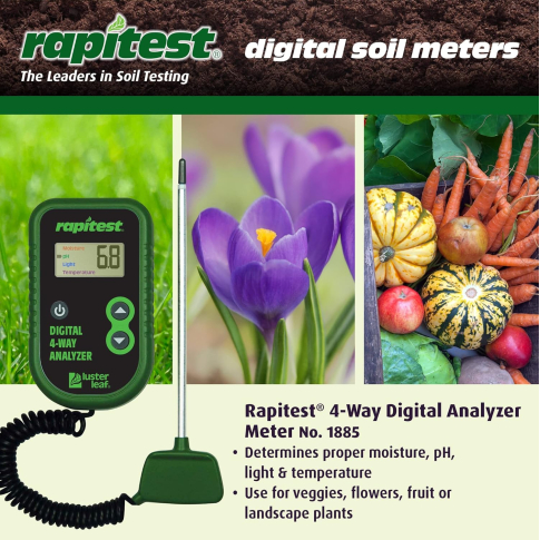 Прибор контроля параметров почвы 4 в 1 Luster Leaf Rapitest 1885
