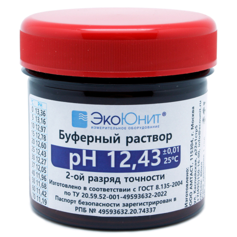Калибровочный буферный раствор pH 12.43 для pH метров