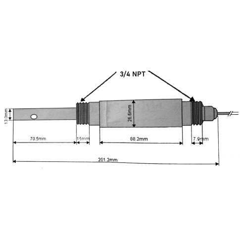 ЭДК-200 Кондуктометрический датчик(0-20мСм,0-60С,10бар,NPT3/4